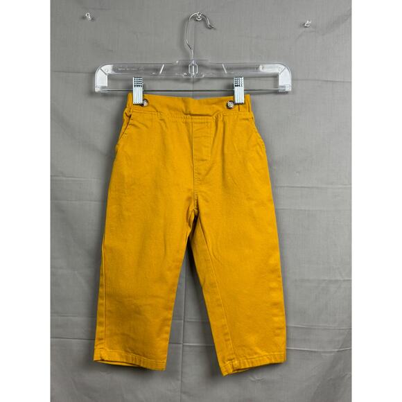 Toddler Boys Mustard Suspender Outfit - 3 Piece Shirt Suspenders Pants, Size 3T - Picture 3 of 5